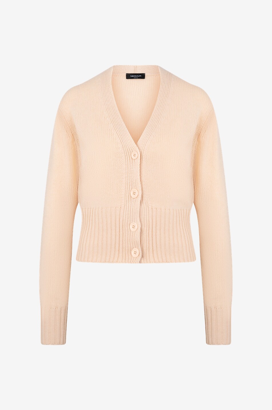 Cardigan court en cachemire à col V