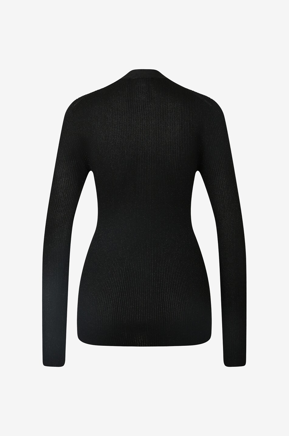 Feiner Rippstrick-Lurex-Cardigan mit V-Ausschnitt