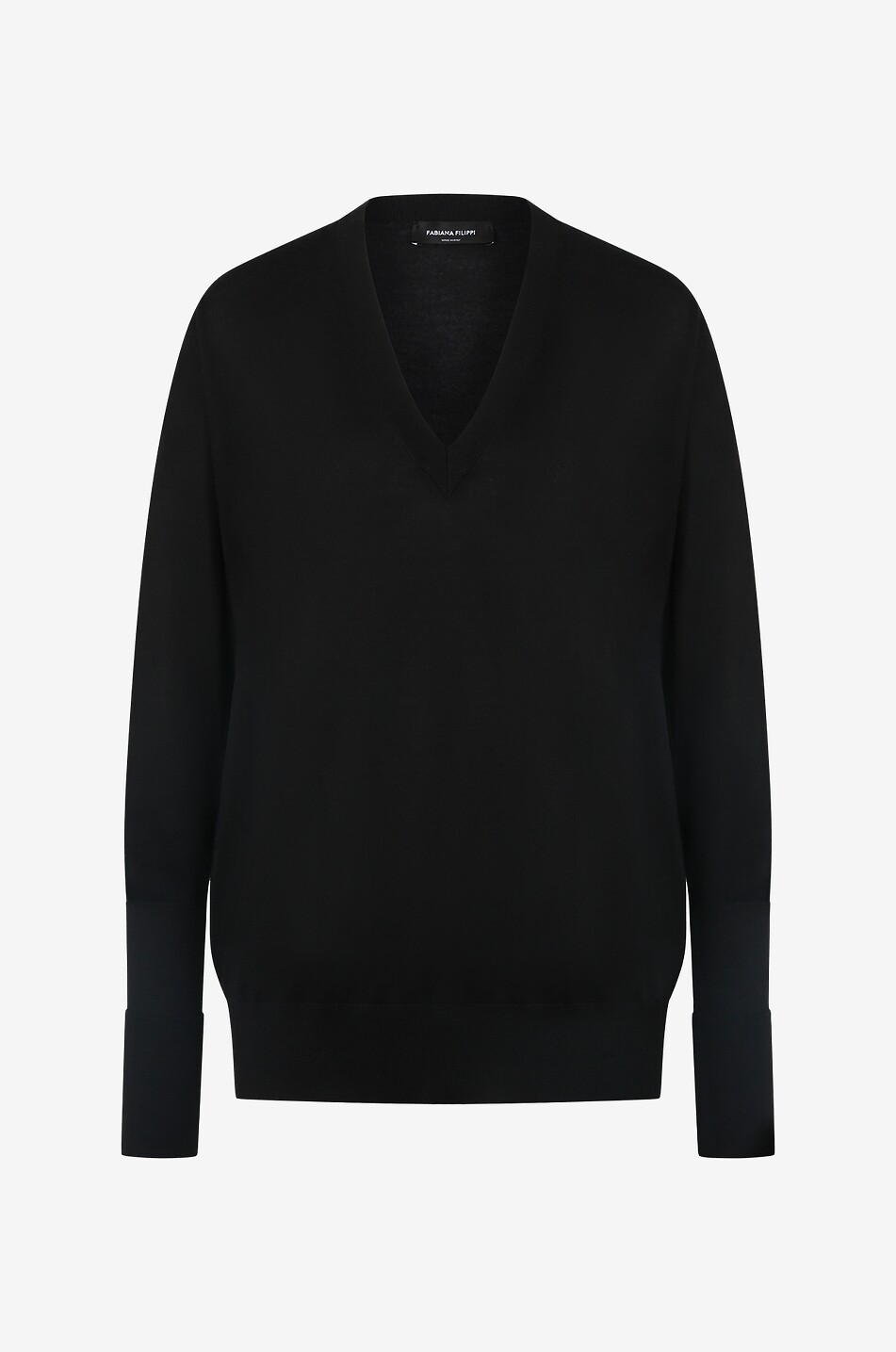 Loose cashmere and silk V-neck jumper