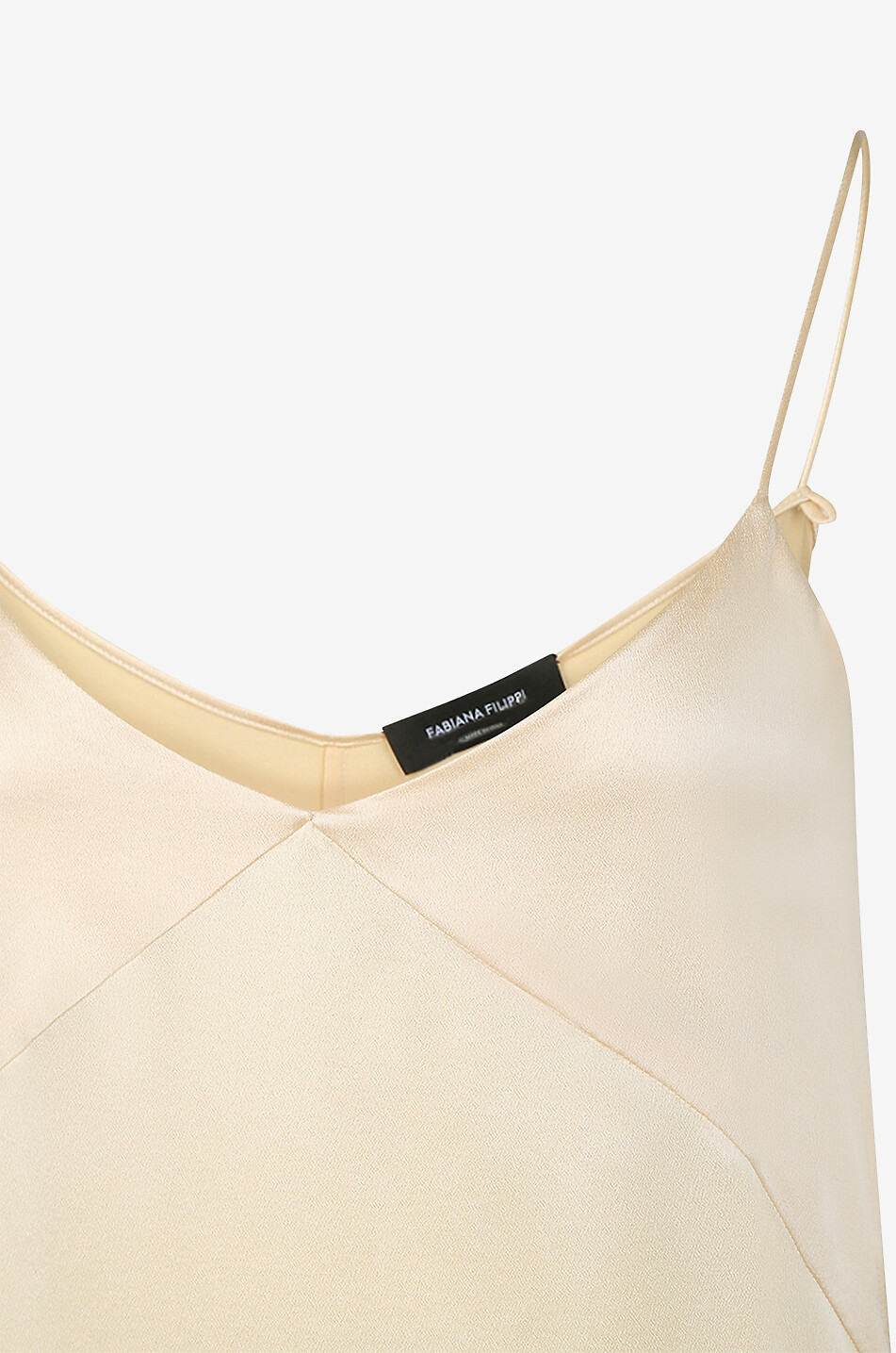 FABIANA FILIPPI Long silk satin slip dress Women BEIGE 3