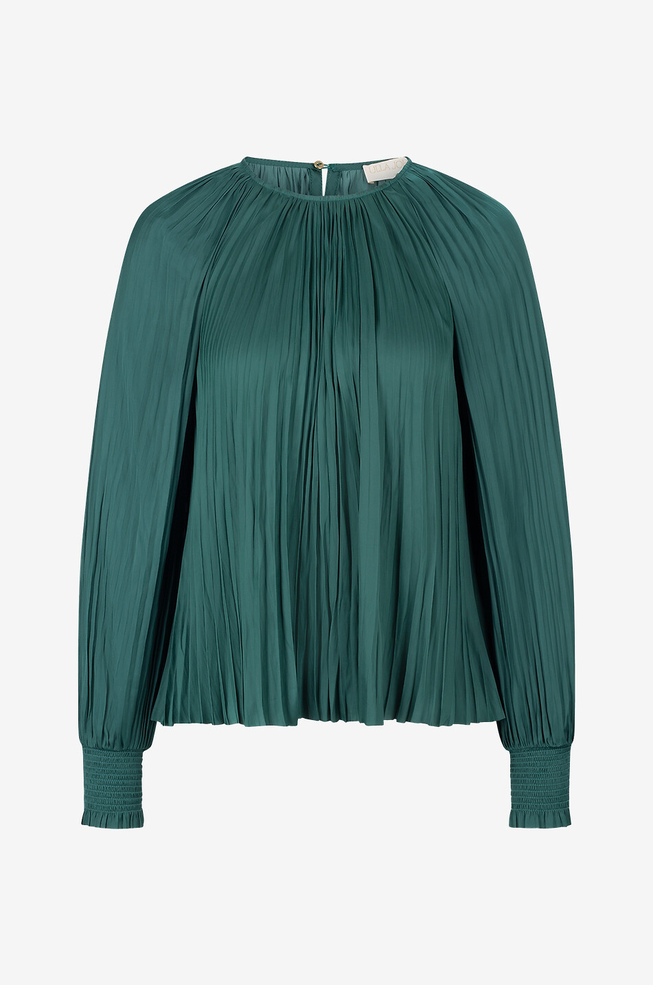 Blouse plissée en satin Aidy Jadeite