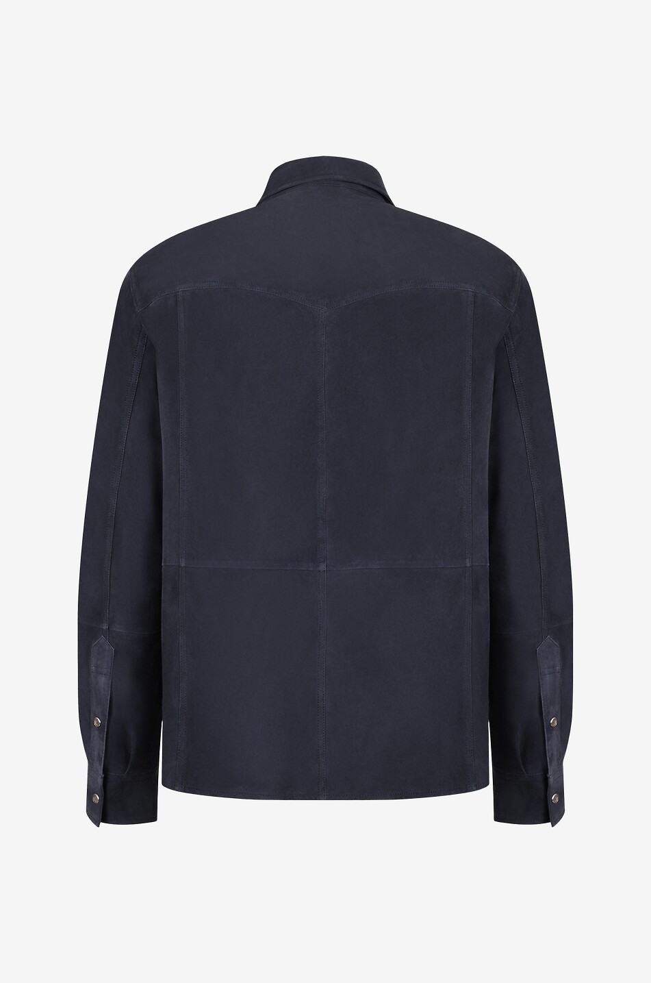 BRUNELLO CUCINELLI Lightweight suede overshirt Men DARK BLUE 2