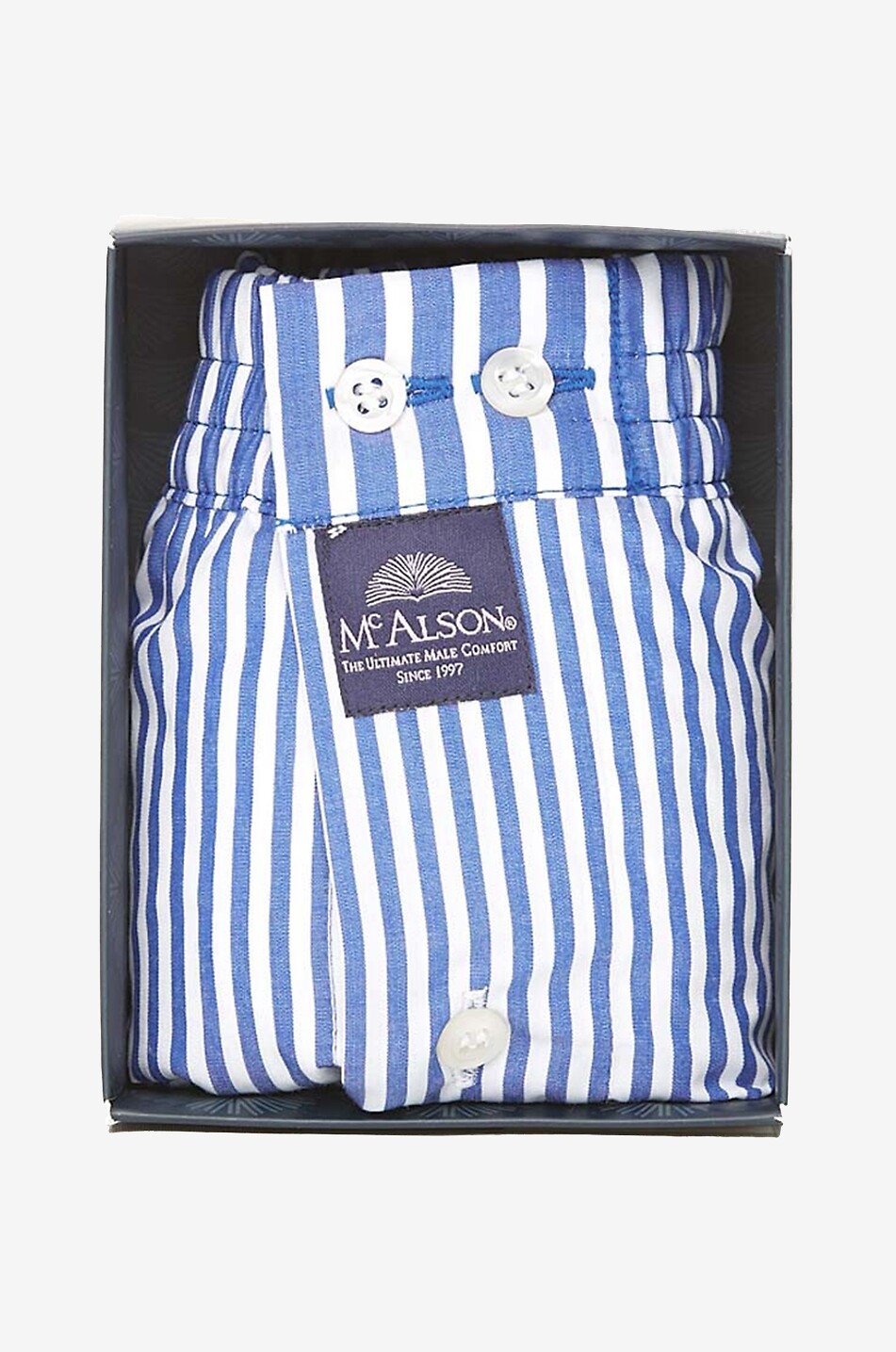 MC ALSON Striped boxer shorts Men MEDIUM BLUE 1