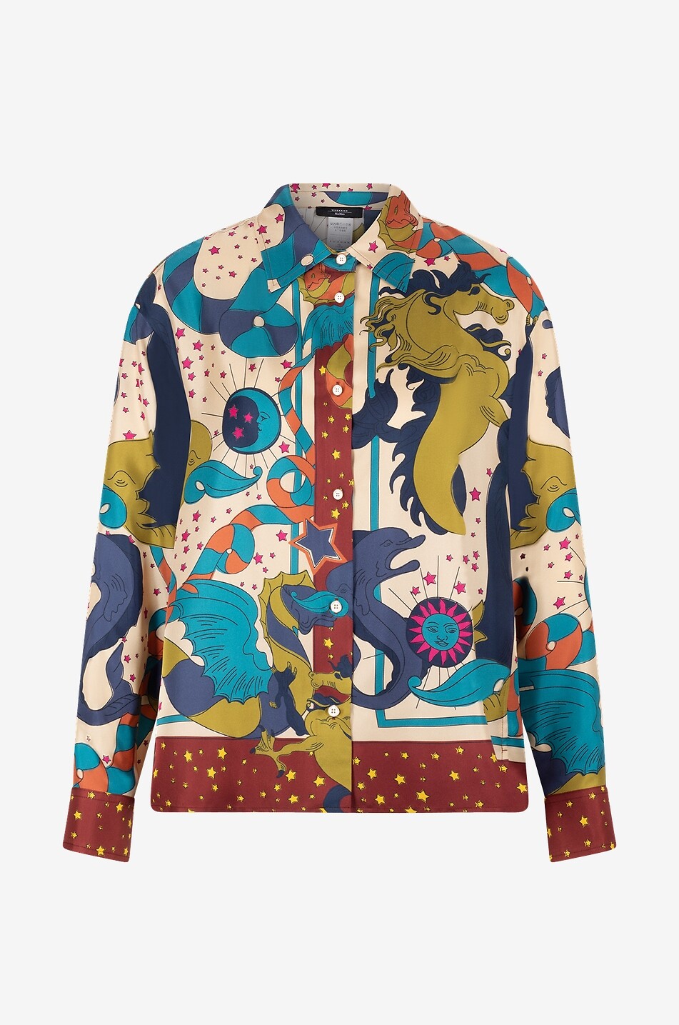 Caio printed silk twill shirt