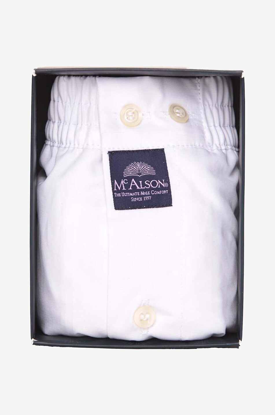 MC ALSON Einfarbige Boxershorts Herren WEISS 2