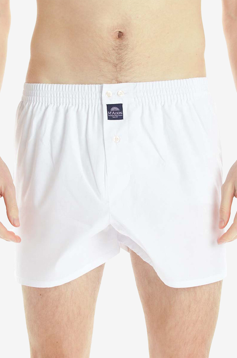 MC ALSON Einfarbige Boxershorts Herren WEISS 3