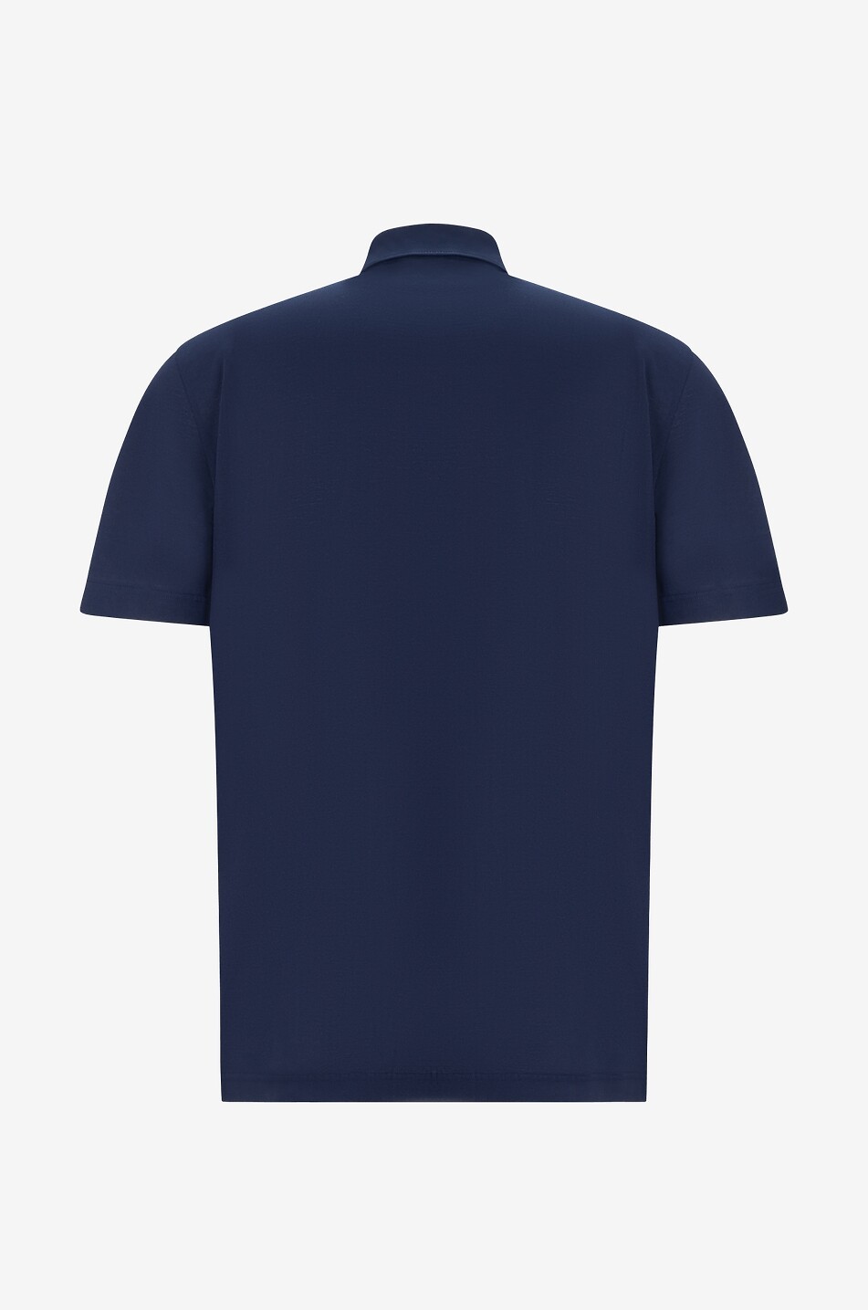 HERNO Crepe jersey short-sleeved polo shirt Men DARK BLUE 2