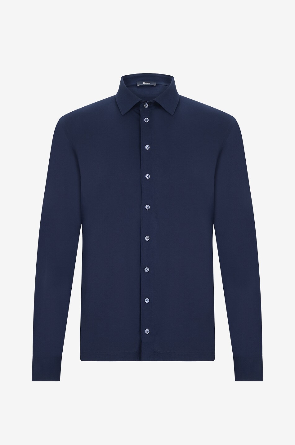 HERNO Chemise à manches longues en jersey crêpe Homme BLEU FONCE 1