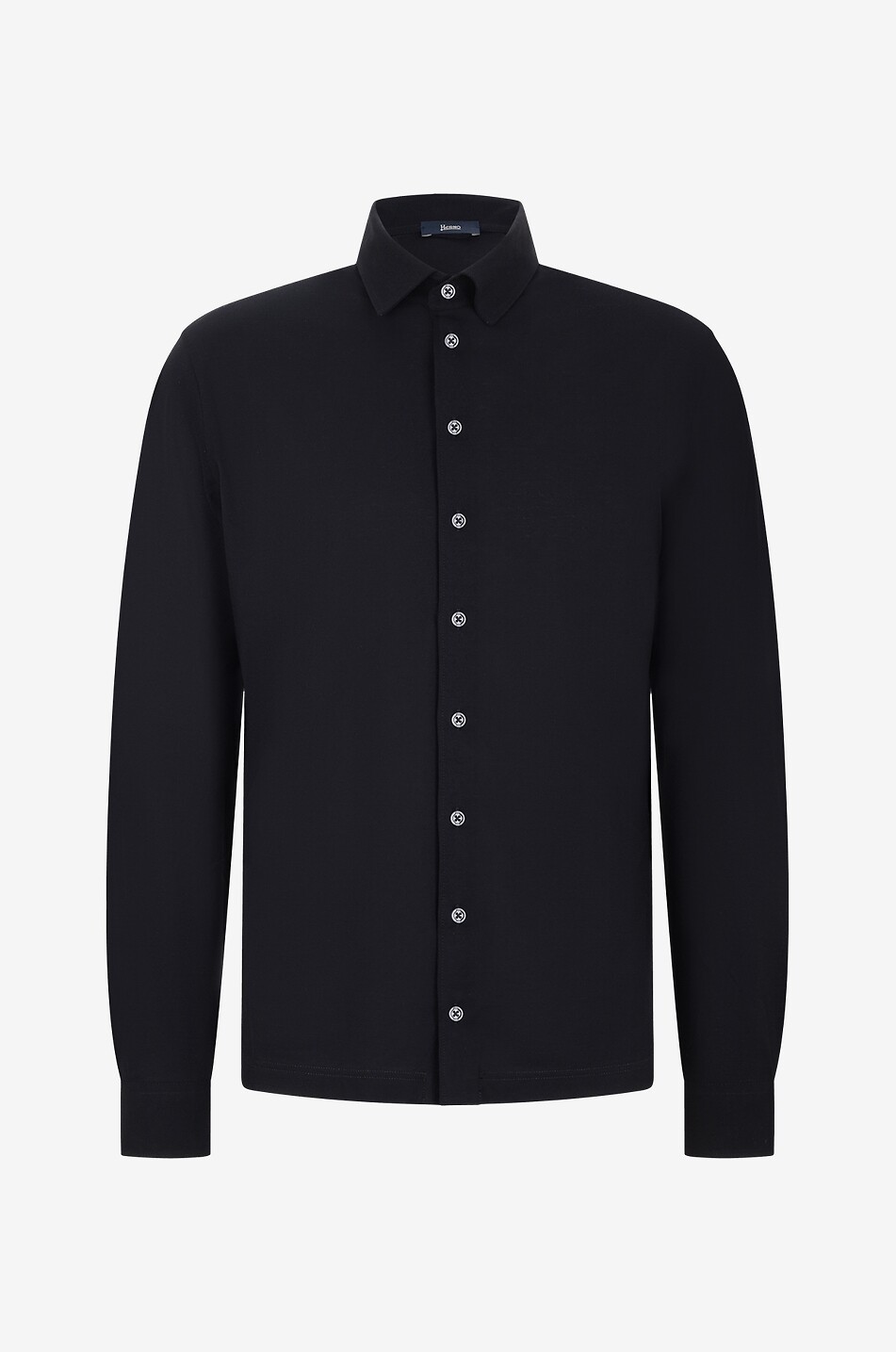 HERNO Crêpe jersey long-sleeved shirt Men BLACK 1