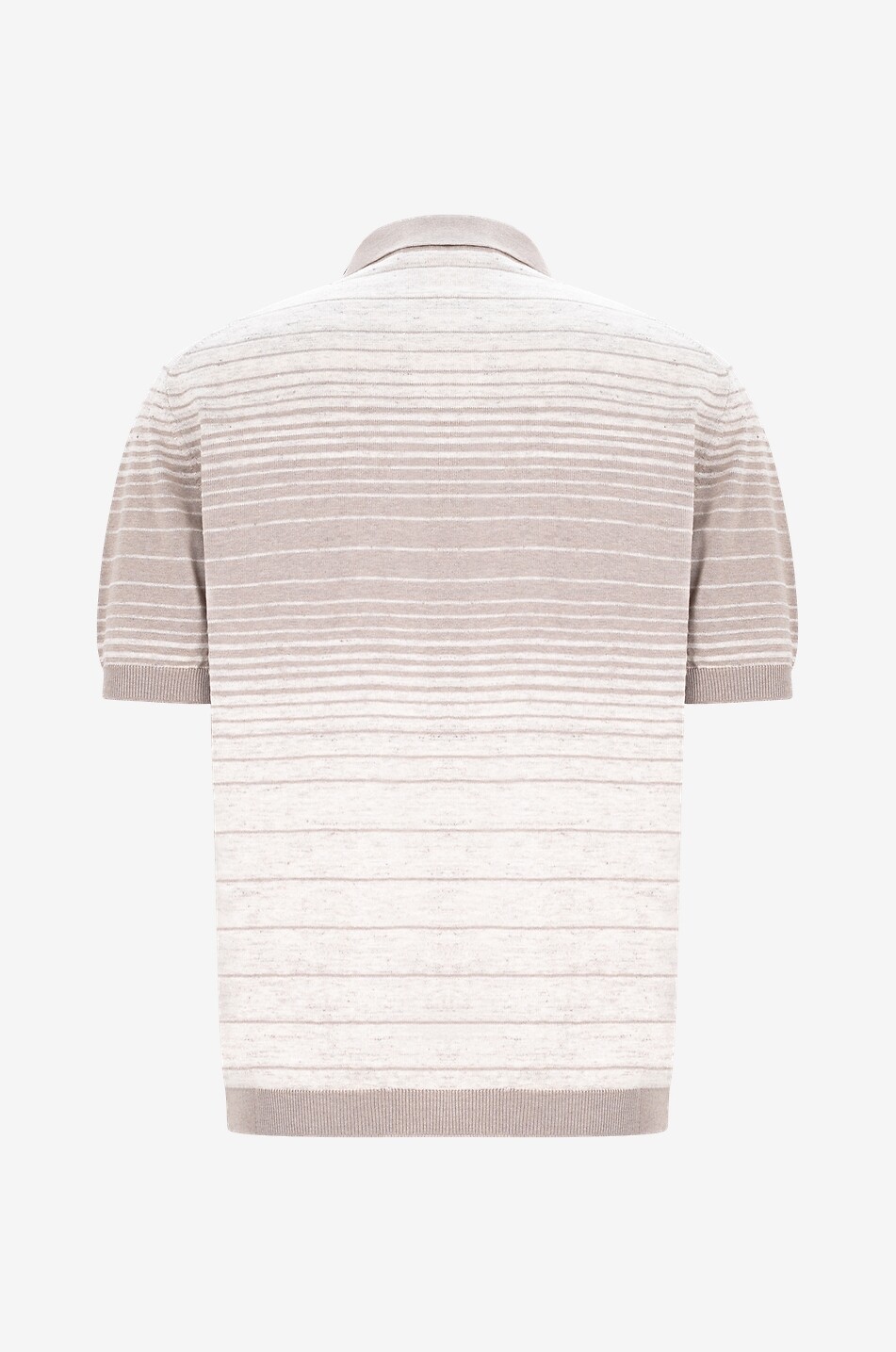 MAURIZIO BALDASSARI Kurzärmeliges gestreiftes Strick-Polohemd aus Leinen und Seide Herren BRAUN 2