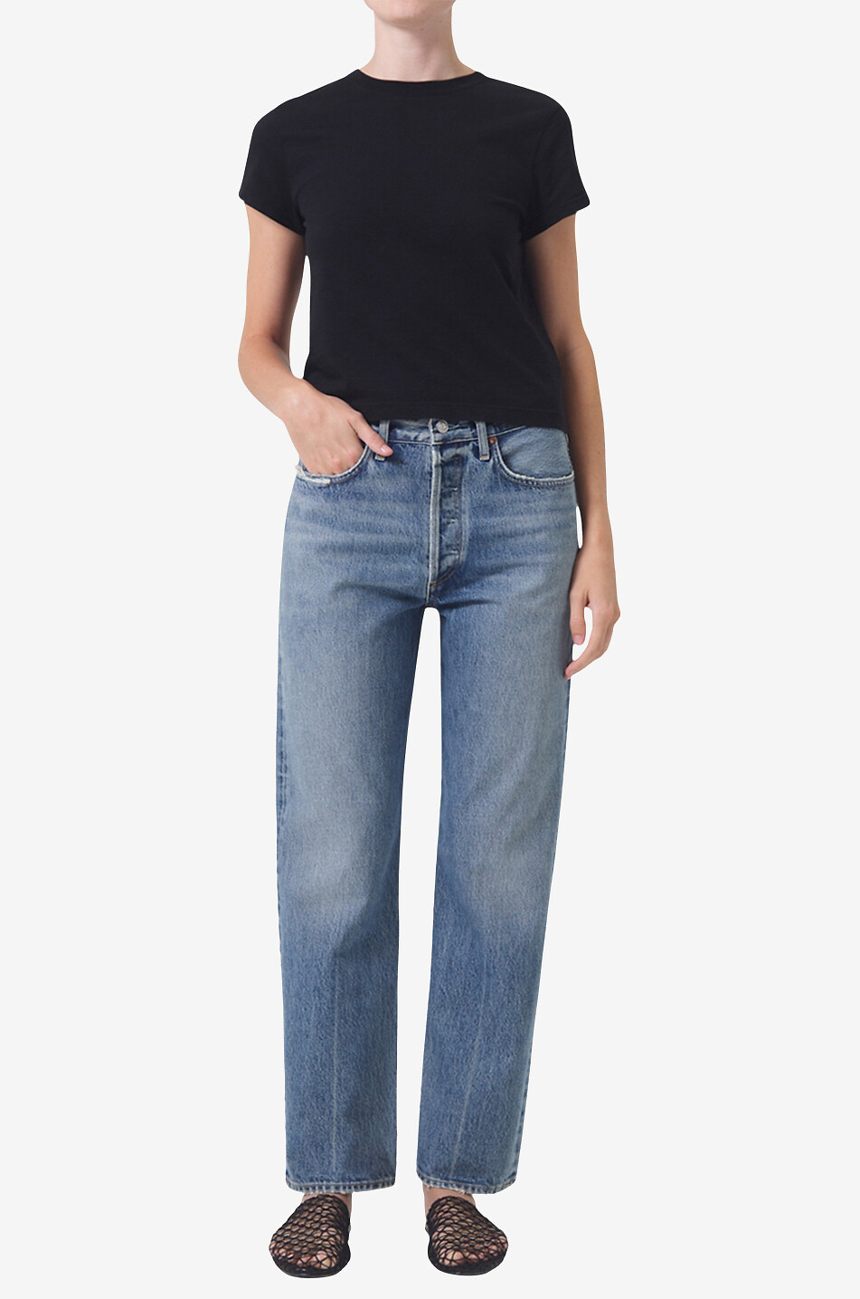 AGOLDE T-shirt à manches courtes Adine Femme NOIR 2