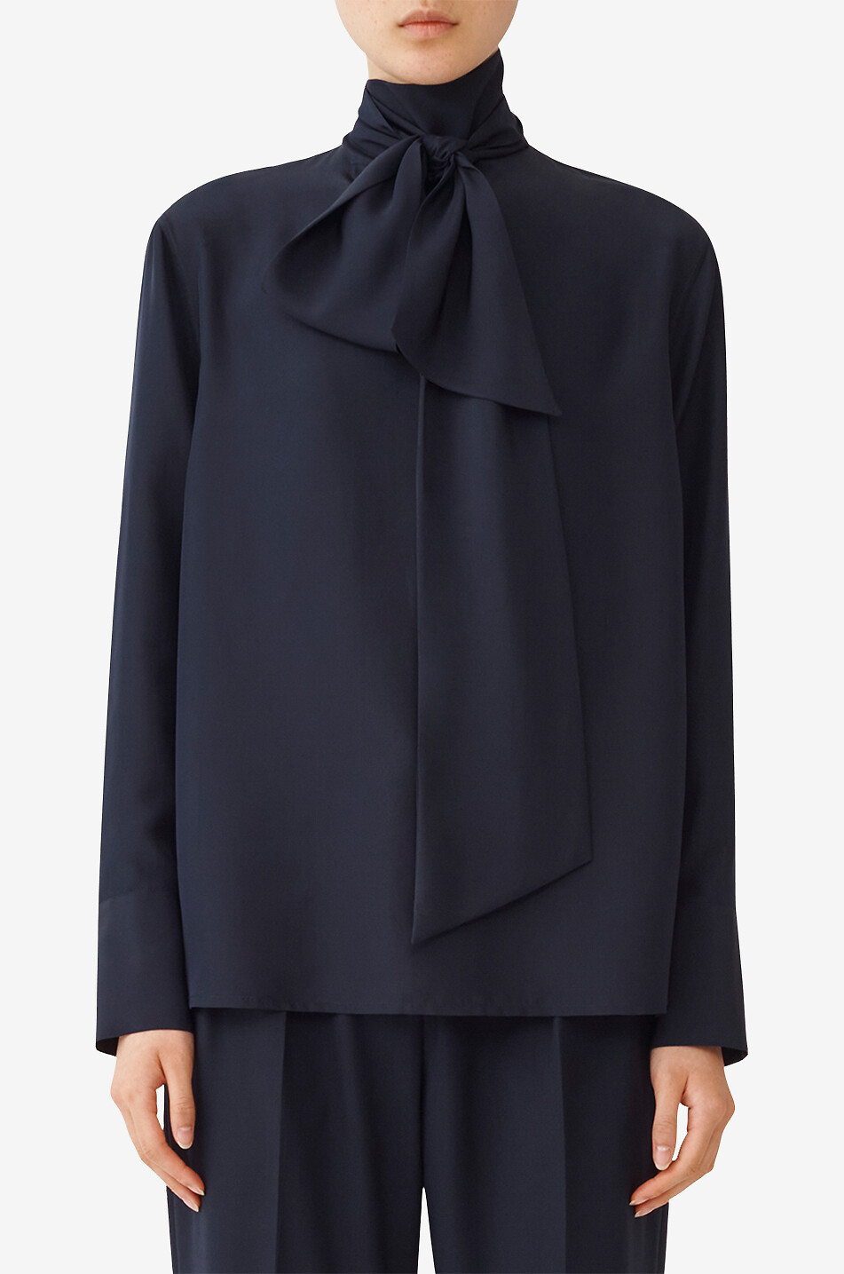 FABIANA FILIPPI Seidenbluse mit Schluppe Damen DUNKELBLAU 3
