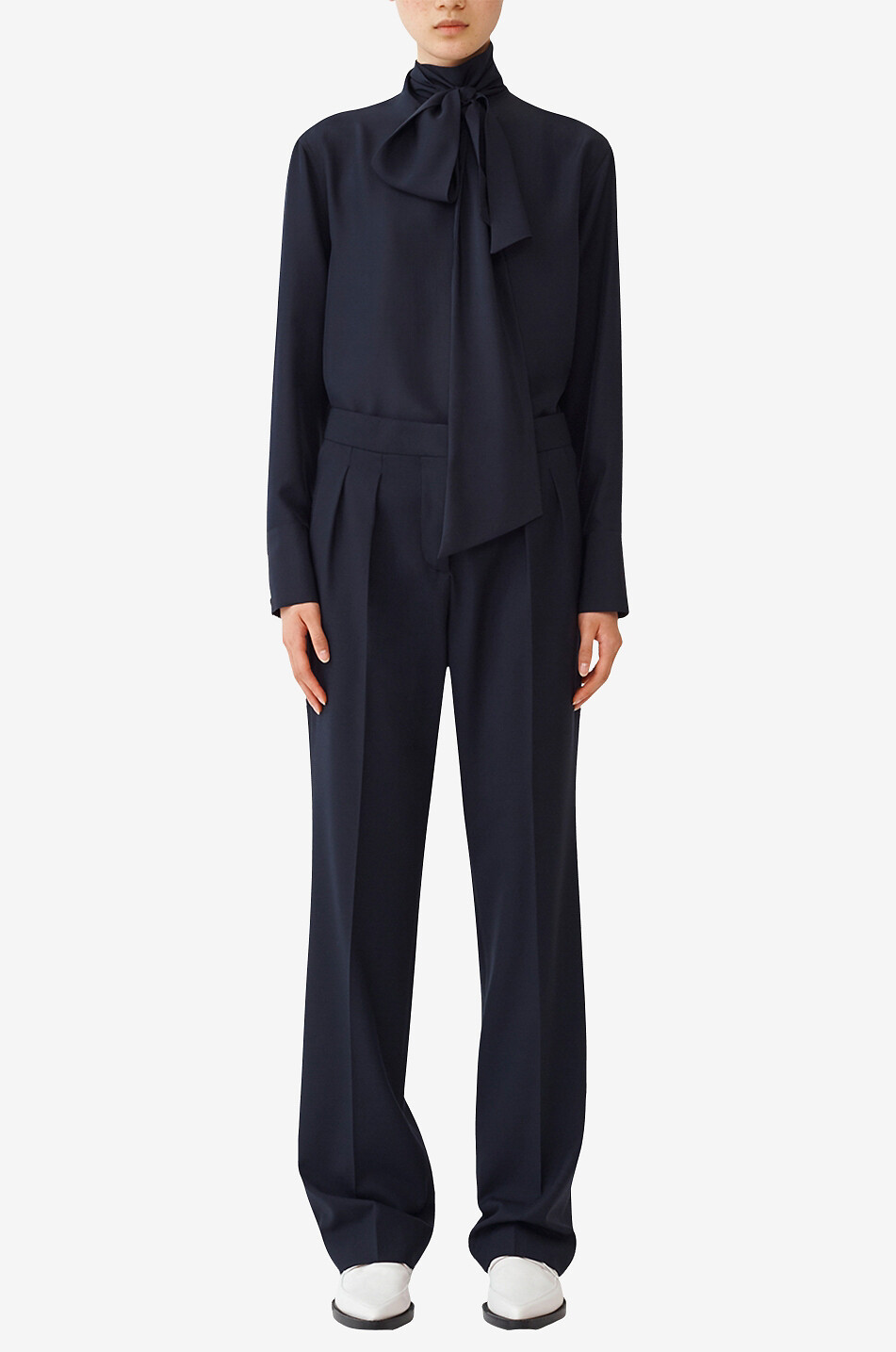 FABIANA FILIPPI Seidenbluse mit Schluppe Damen DUNKELBLAU 4