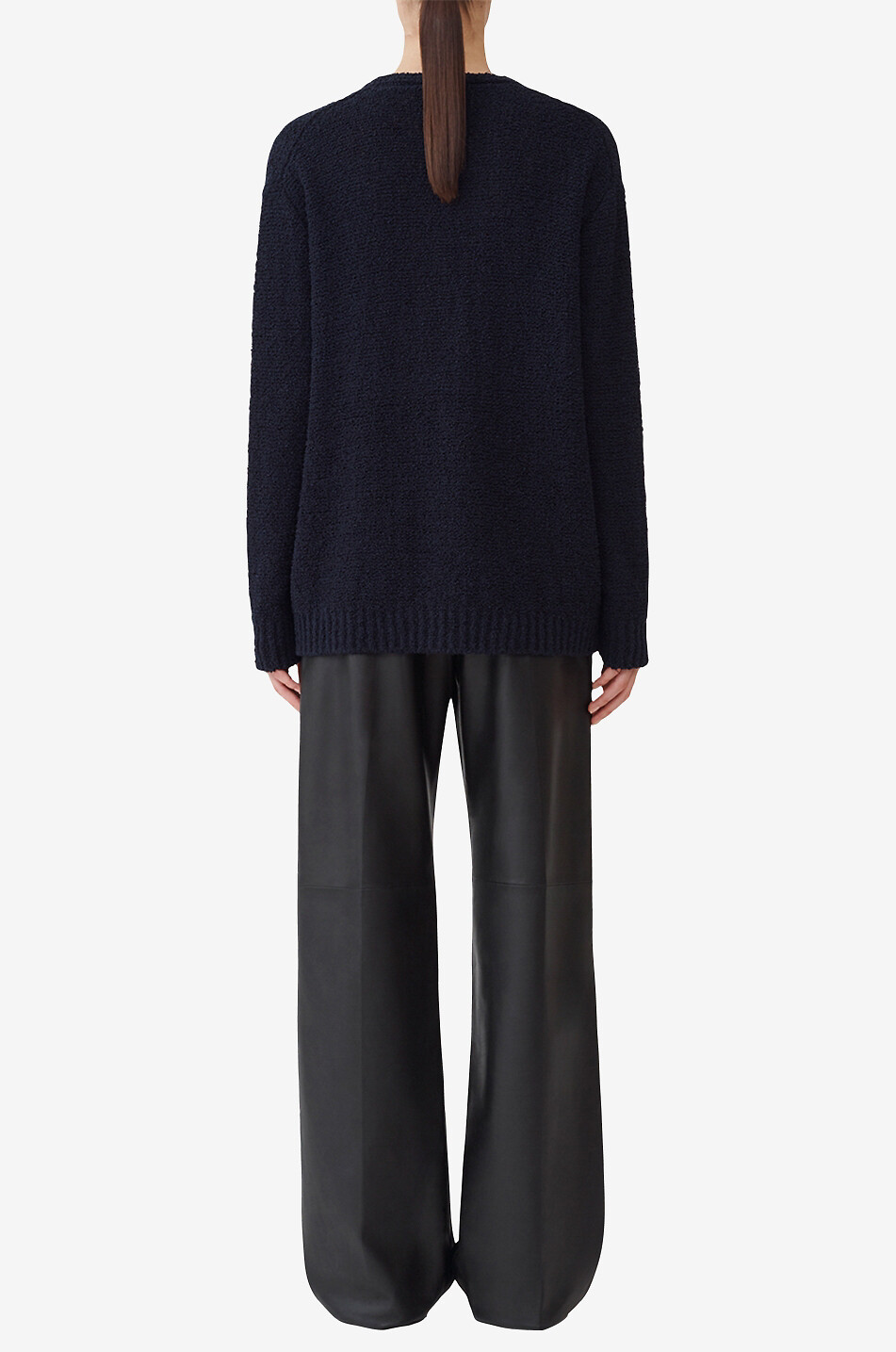 FABIANA FILIPPI Button-down V-neck bouclé knit cardigan Women DARK BLUE 6