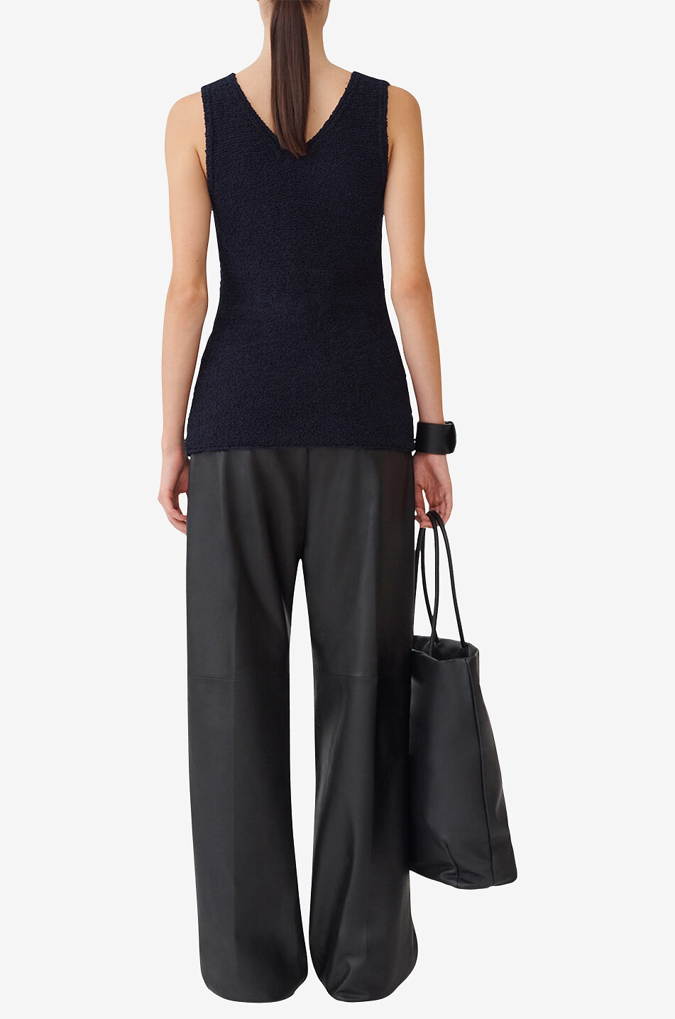 Bouclé-Strick-Tanktop mit V-Ausschnitten
