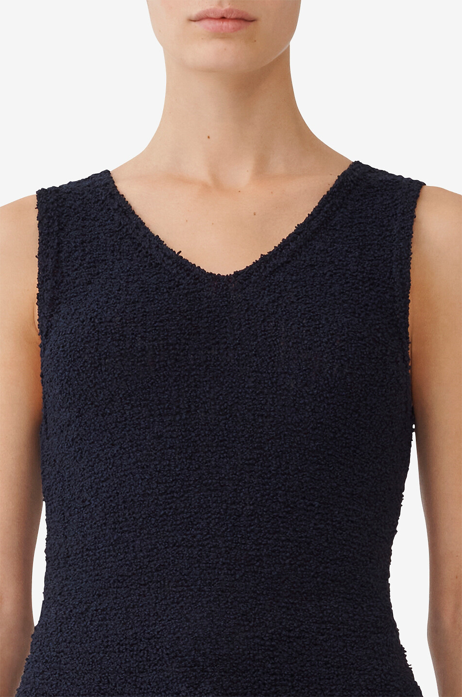 Bouclé-Strick-Tanktop mit V-Ausschnitten