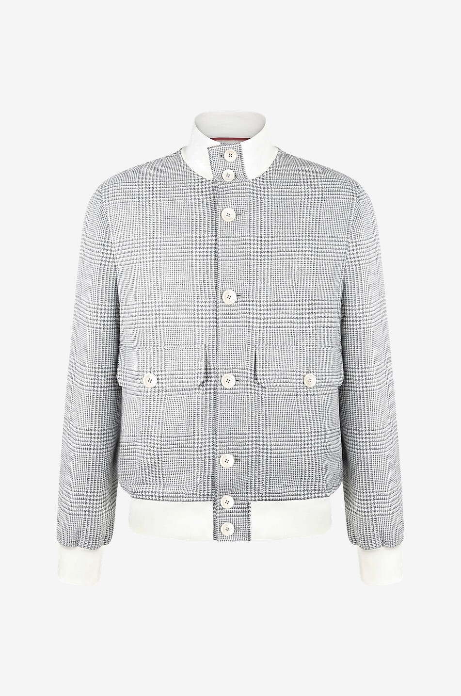 BRUNELLO CUCINELLI Glen check lightweight linen blend jacket Men GREY 1