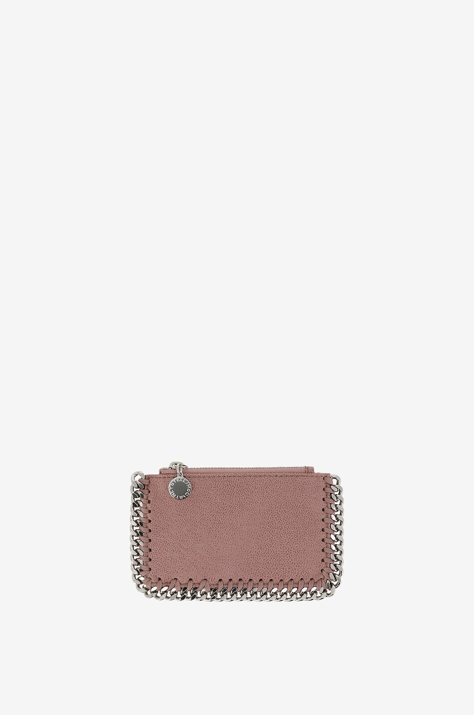 Porte-cartes zippé en daim synthétique Falabella Shaggy Deer