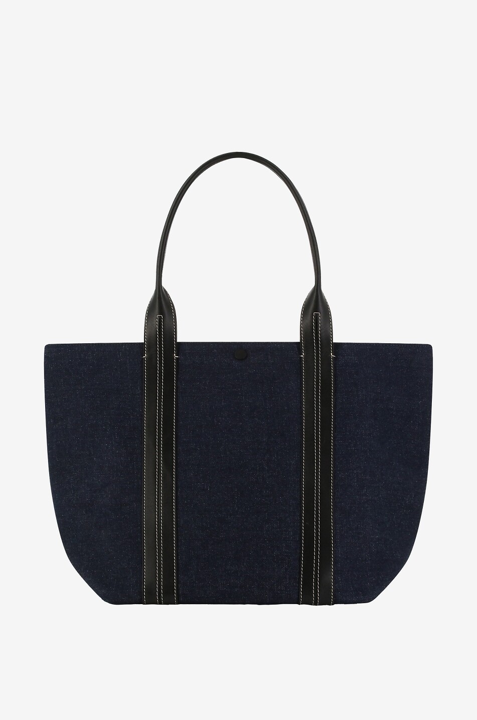VANESSA BRUNO Denim- und Leder-Shopper Cabas L Damen BLAU 1