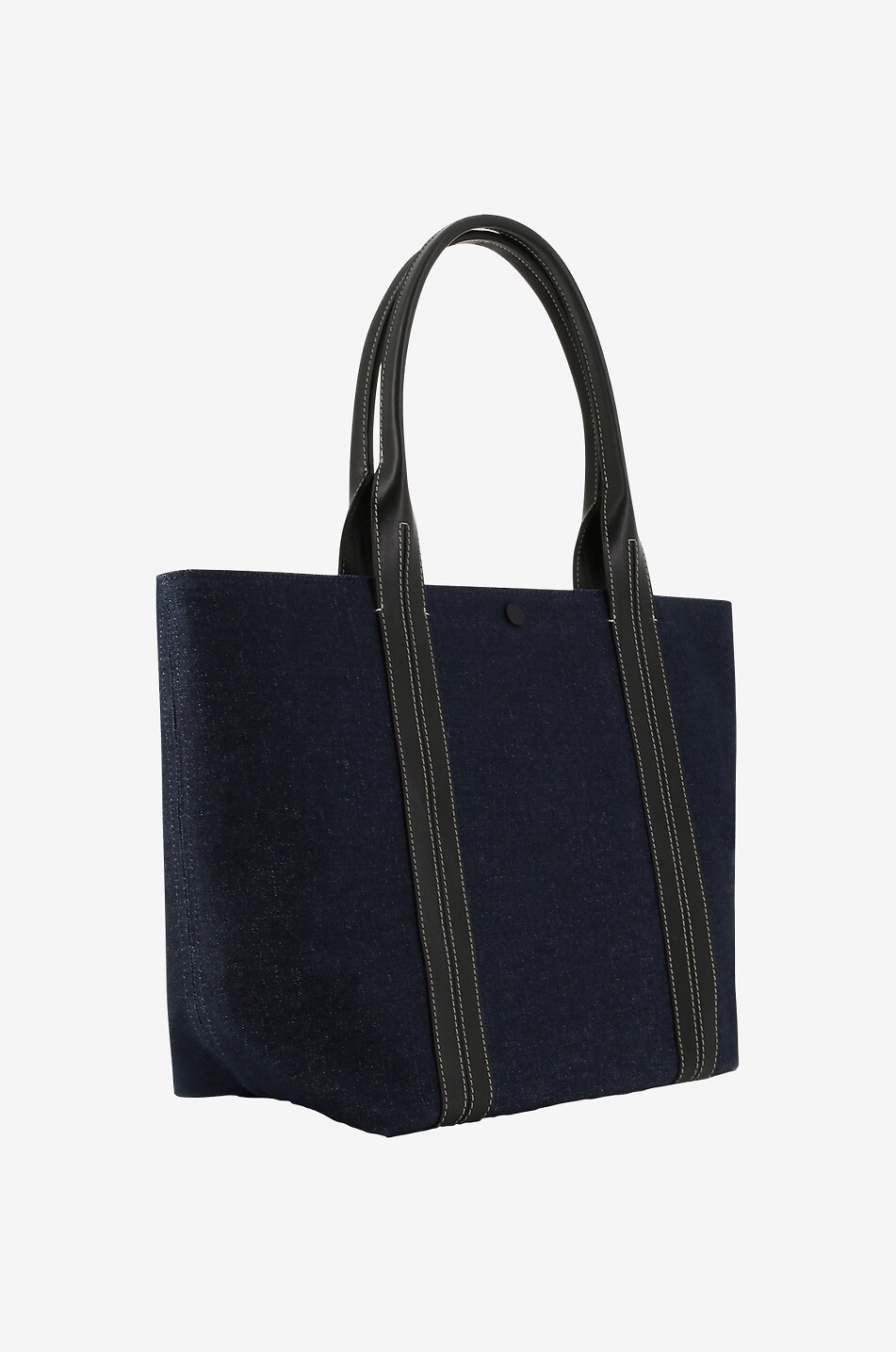 VANESSA BRUNO Denim- und Leder-Shopper Cabas L Damen BLAU 2