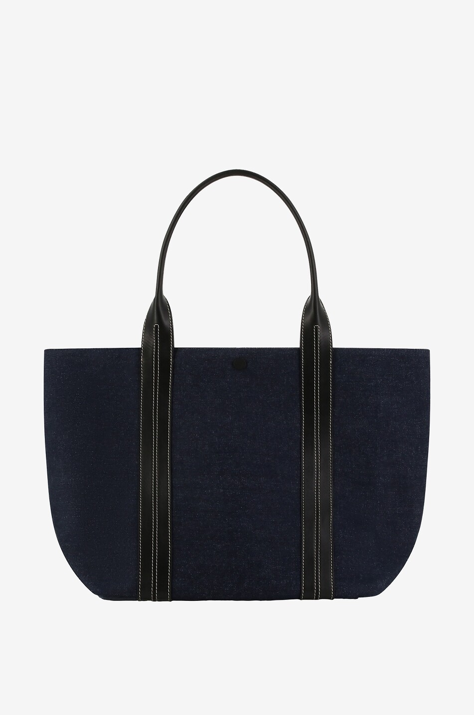 VANESSA BRUNO Denim- und Leder-Shopper Cabas L Damen BLAU 3