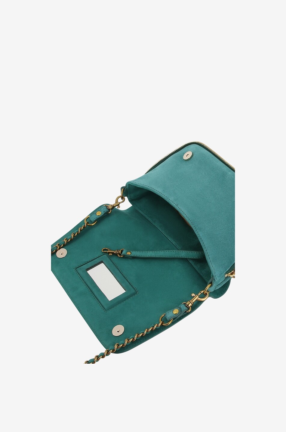 JEROME DREYFUSS Sac porté épaule en daim Bobi Femme VERT 5