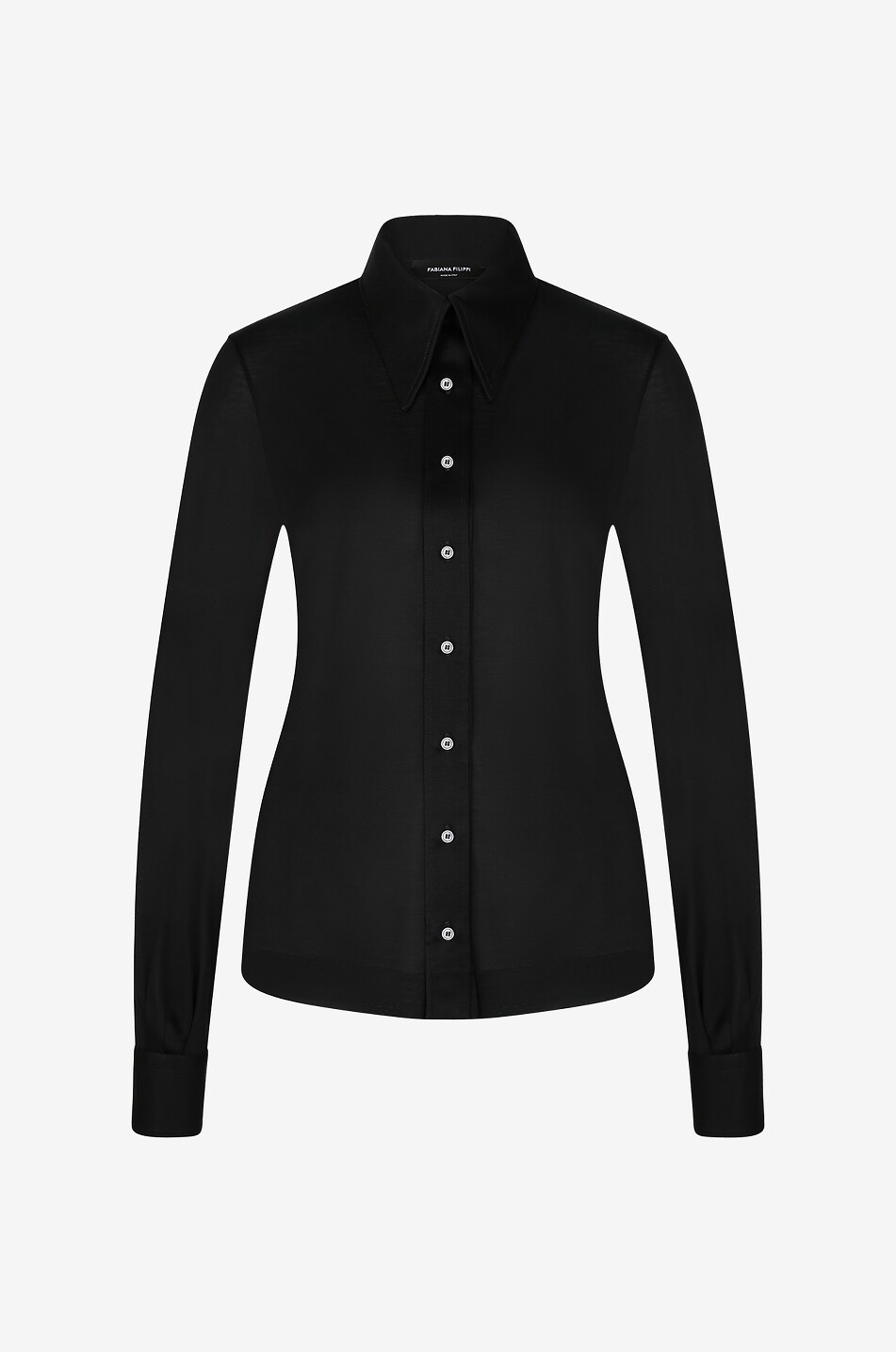 Fitted silk jersey shirt