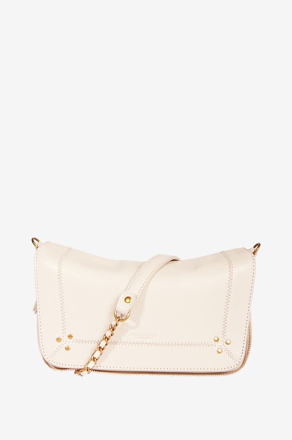 JEROME DREYFUSS Sac porté épaule en cuir de chèvre grainé Bobi Femme BLANC CASSE 4