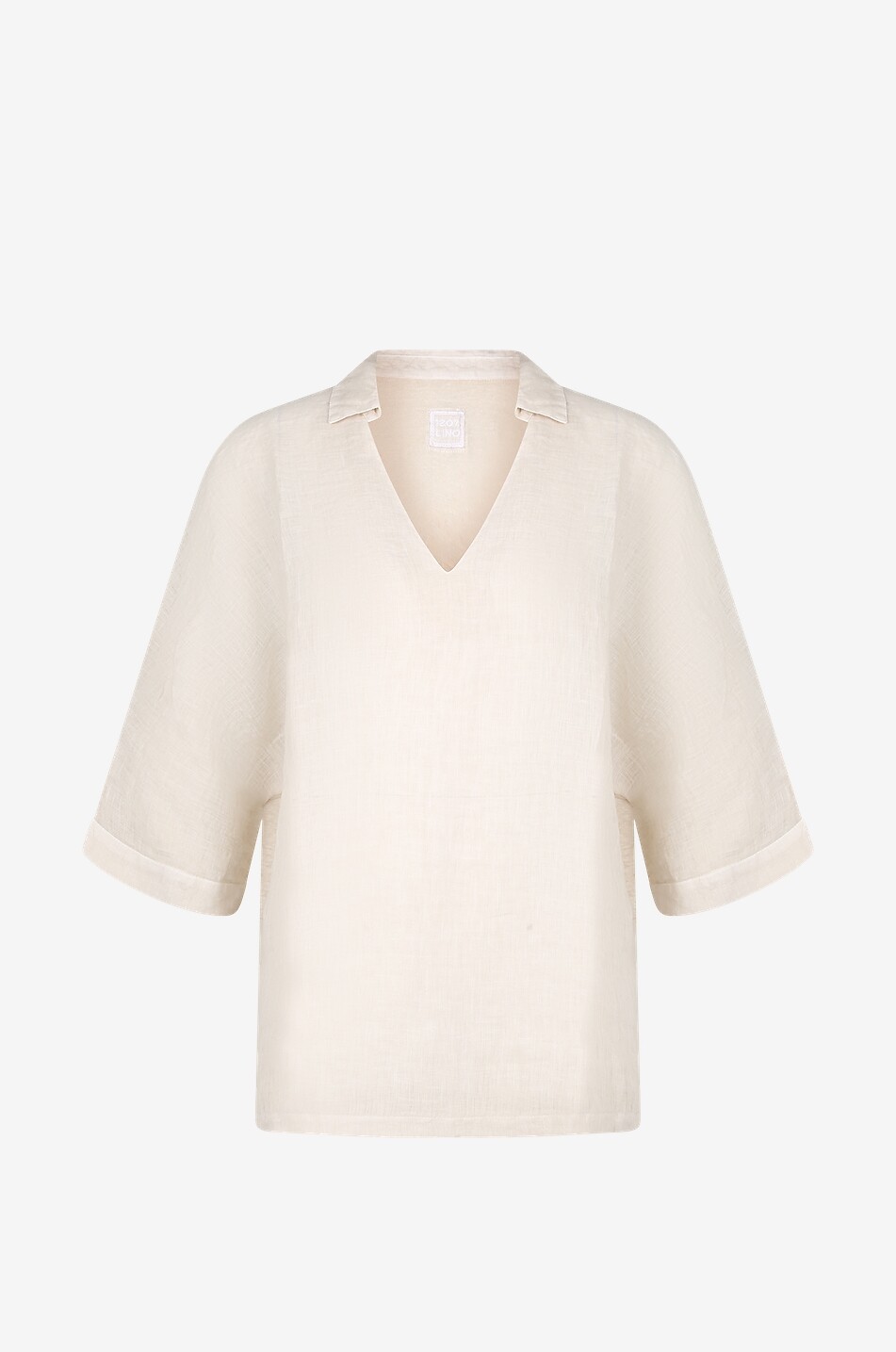 Bluse mit 3/4-Ärmeln aus Leinen