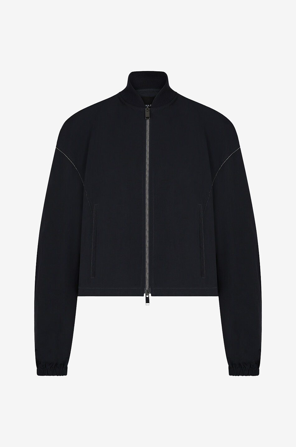 FABIANA FILIPPI Verkürzte Windbreaker-Bomberjacke mit Metallperlenstickereien Damen DUNKELBLAU 1