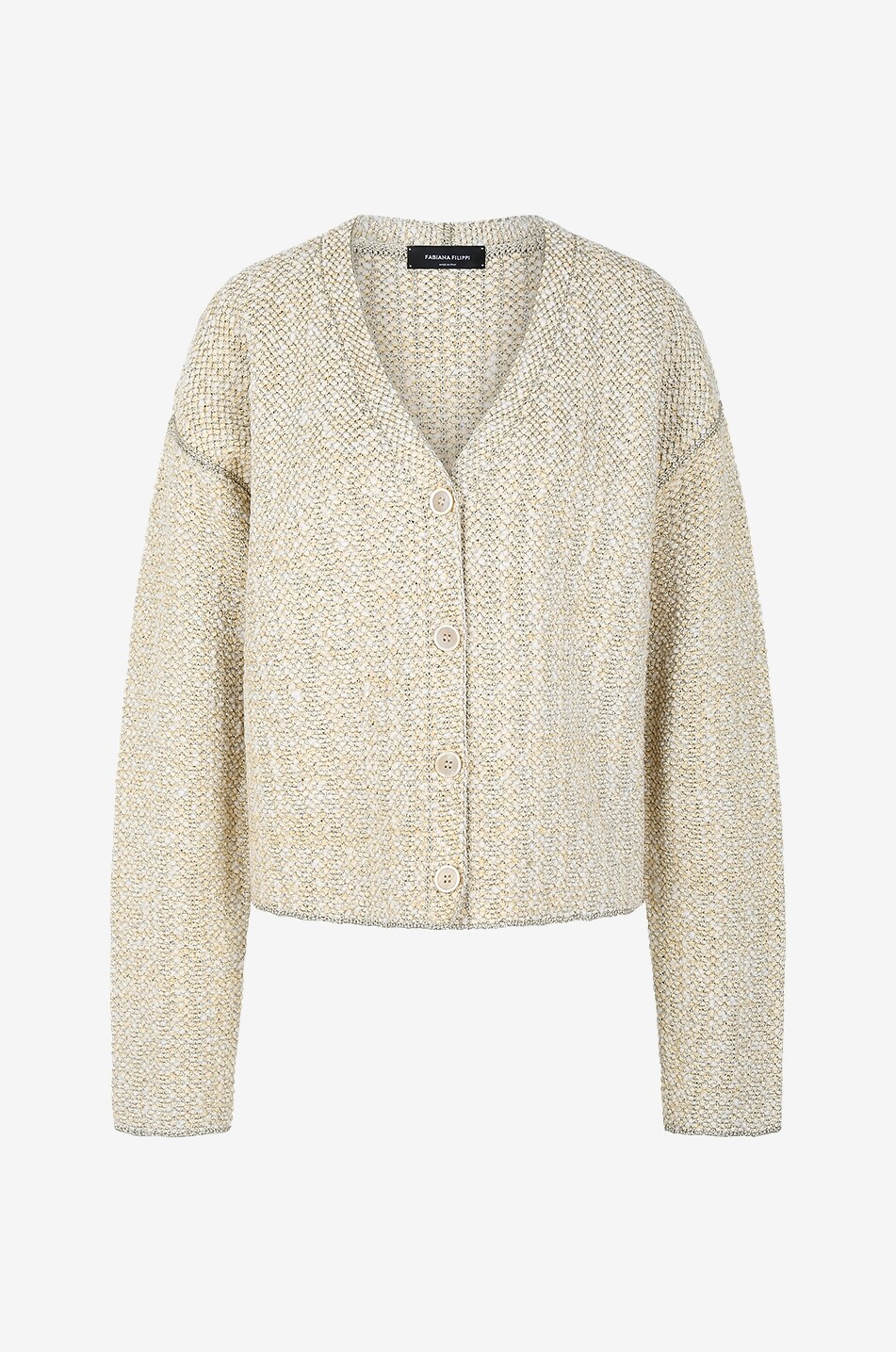 Boxy-Cardigan im funkelnden Tweed-Strick