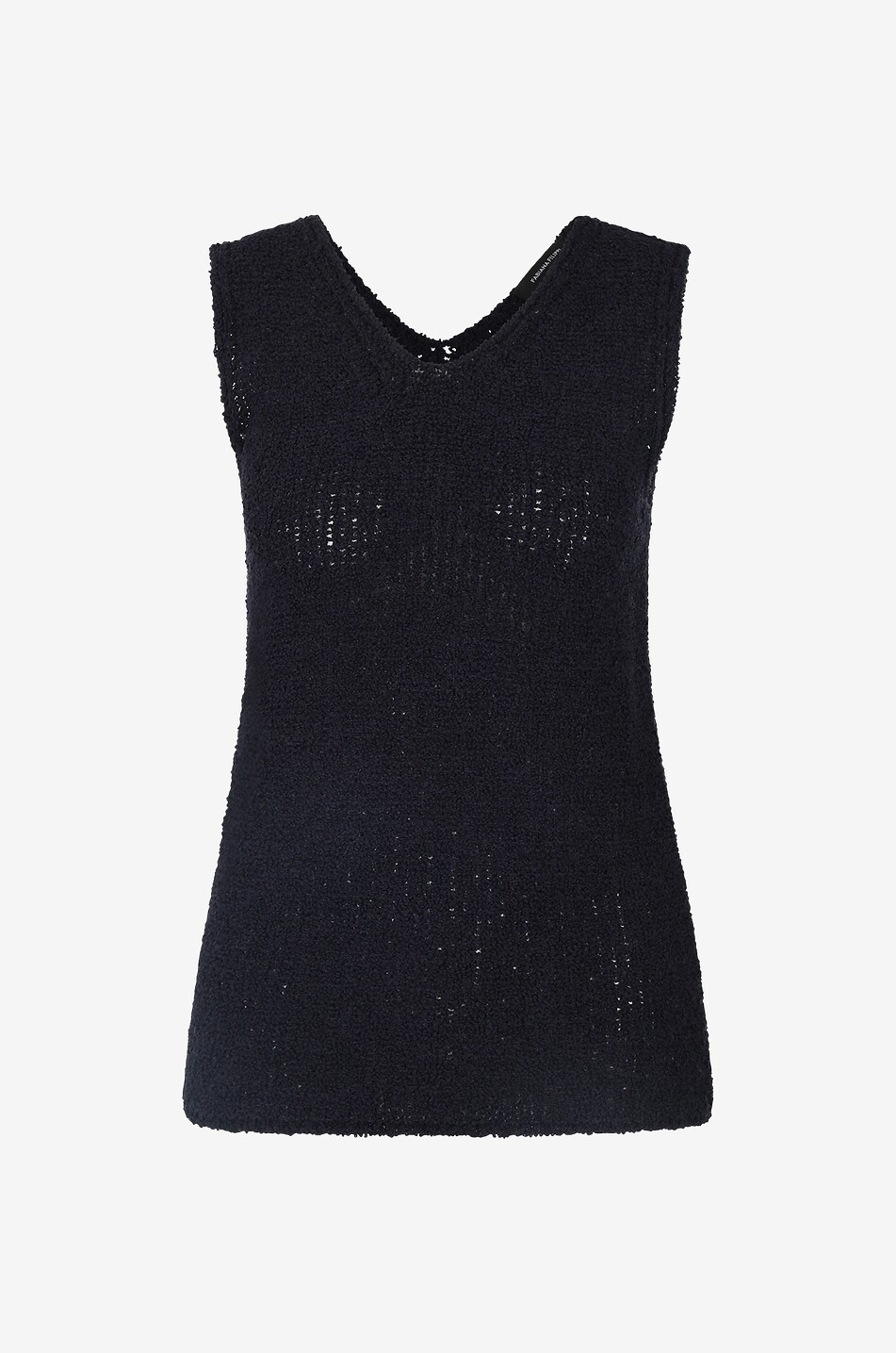 Débardeur en maille bouclette à cols V