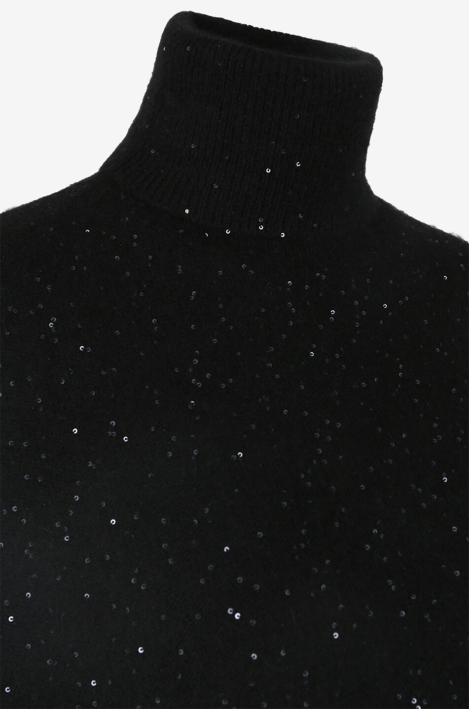 FABIANA FILIPPI Pull cape à col roulé en cachemire mélangé à sequins Femme NOIR 3