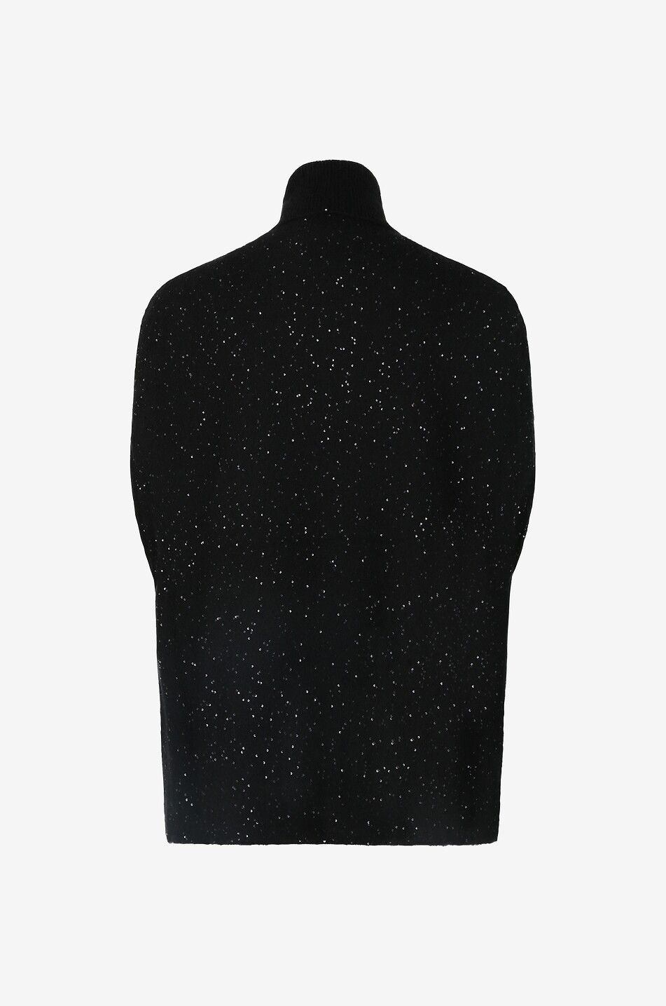 FABIANA FILIPPI Pull cape à col roulé en cachemire mélangé à sequins Femme NOIR 2