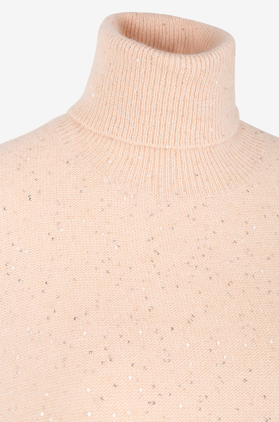 FABIANA FILIPPI Pull cape à col roulé en cachemire mélangé à sequins Femme ROSE CLAIR 3