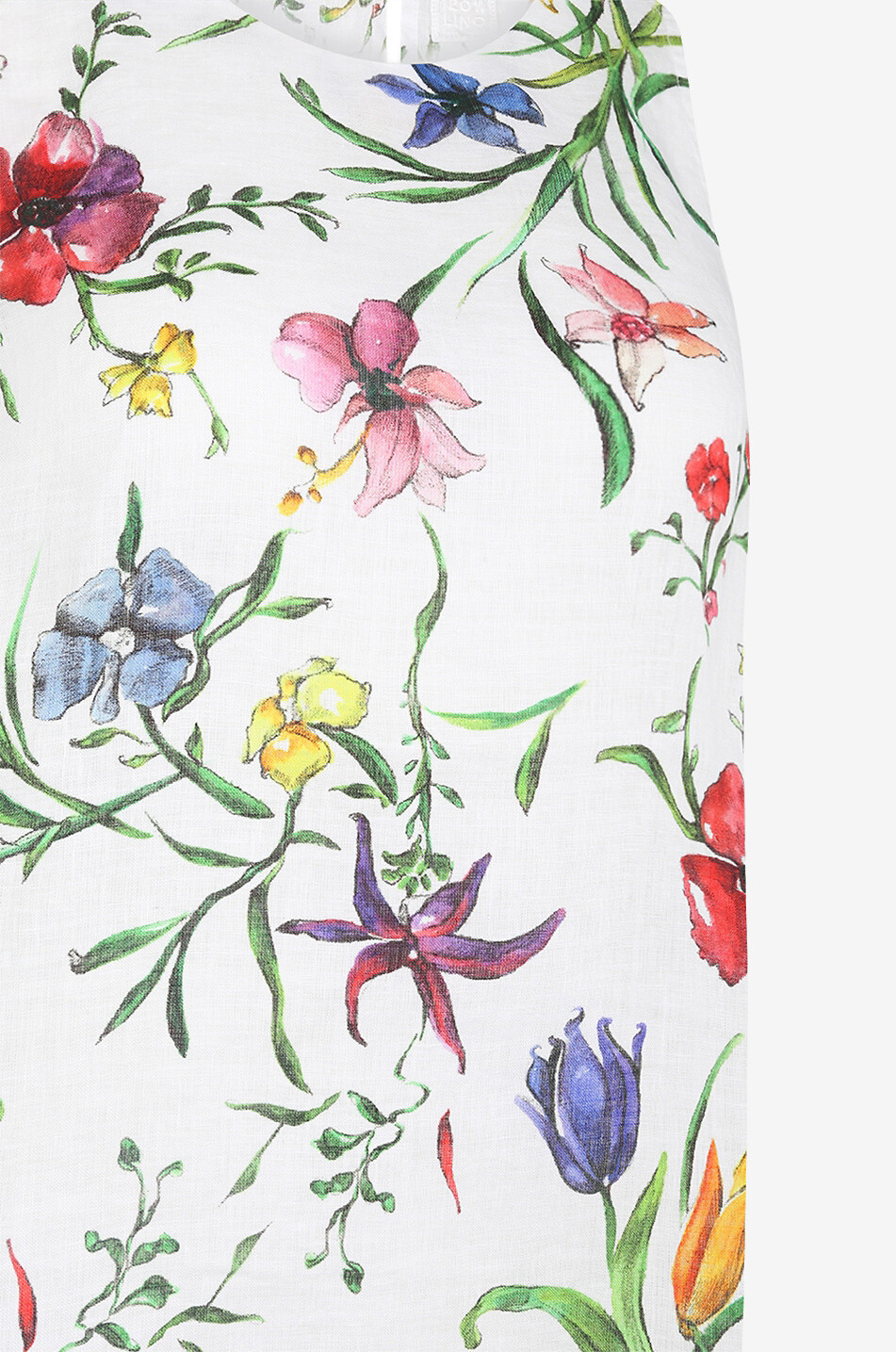 120% LINO Top sans manches en lin fleuri Femme MULTICOLORE 3