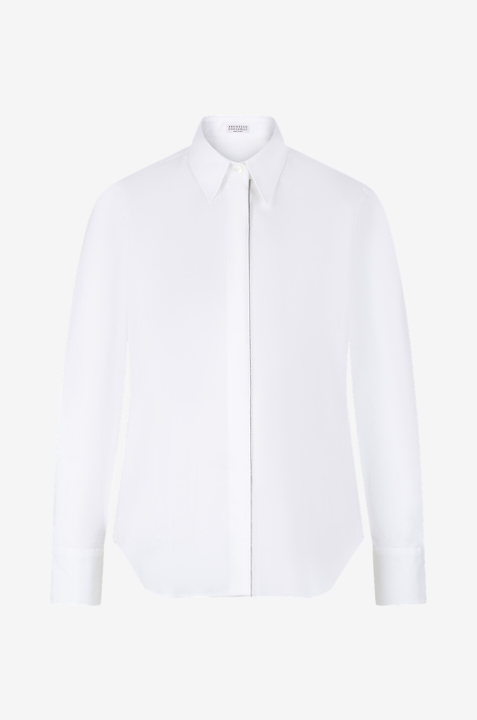 Shiny Trim stretch poplin shirt