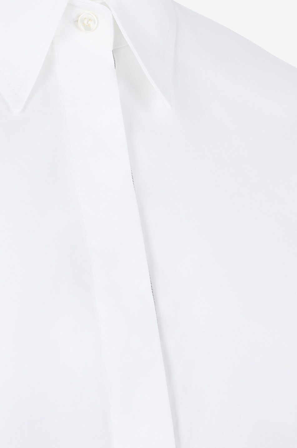 Shiny Trim stretch poplin shirt
