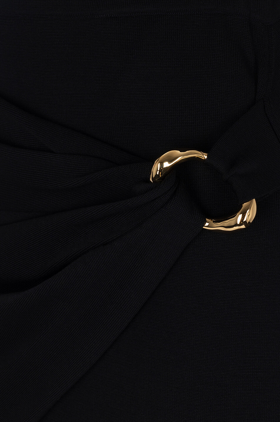 Jupe midi en maille de laine à drapé