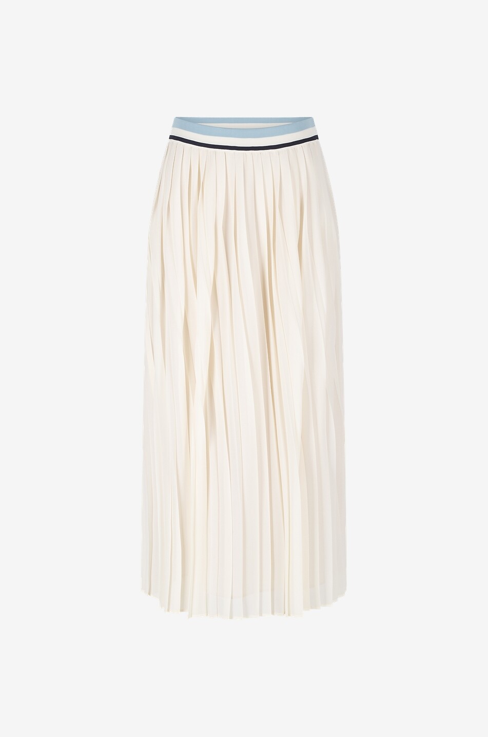 MONCLER Georgette and knit long pleated skirt Women EGGSHELL 1