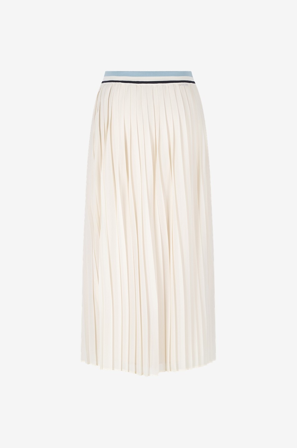 MONCLER Georgette and knit long pleated skirt Women EGGSHELL 2
