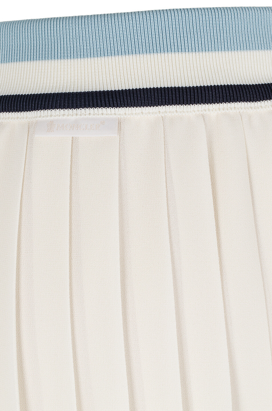 MONCLER Georgette and knit long pleated skirt Women EGGSHELL 3