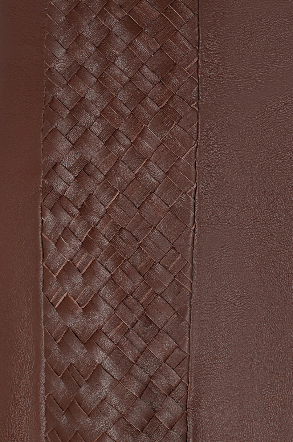 WEEKEND MAX MARA Cora A-line leather miniskirt with woven detailing Women DARK ORANGE 3