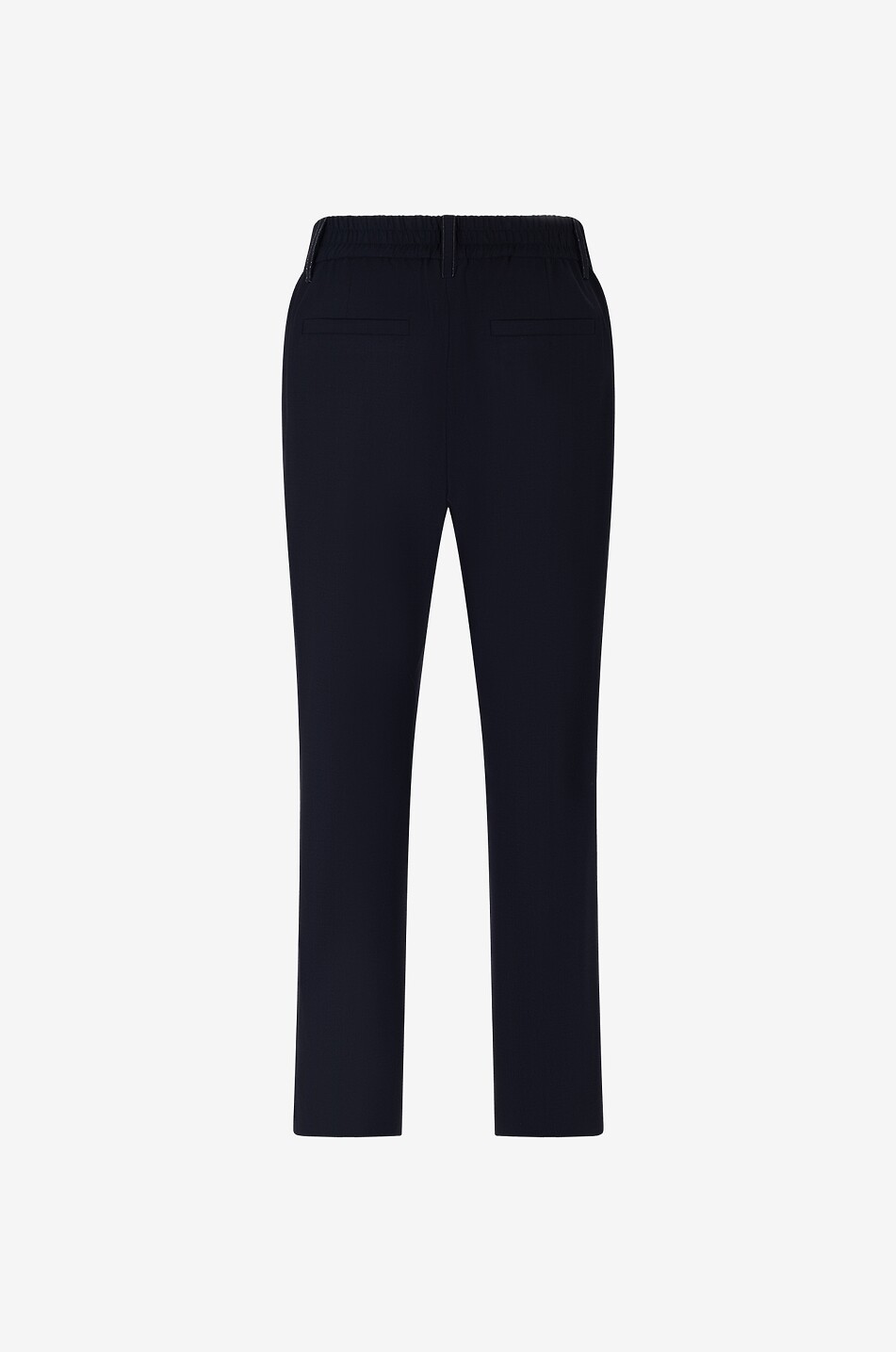 BRUNELLO CUCINELLI Pantalon cigarette baggy en laine Tropical Luxury Femme BLEU FONCE 2