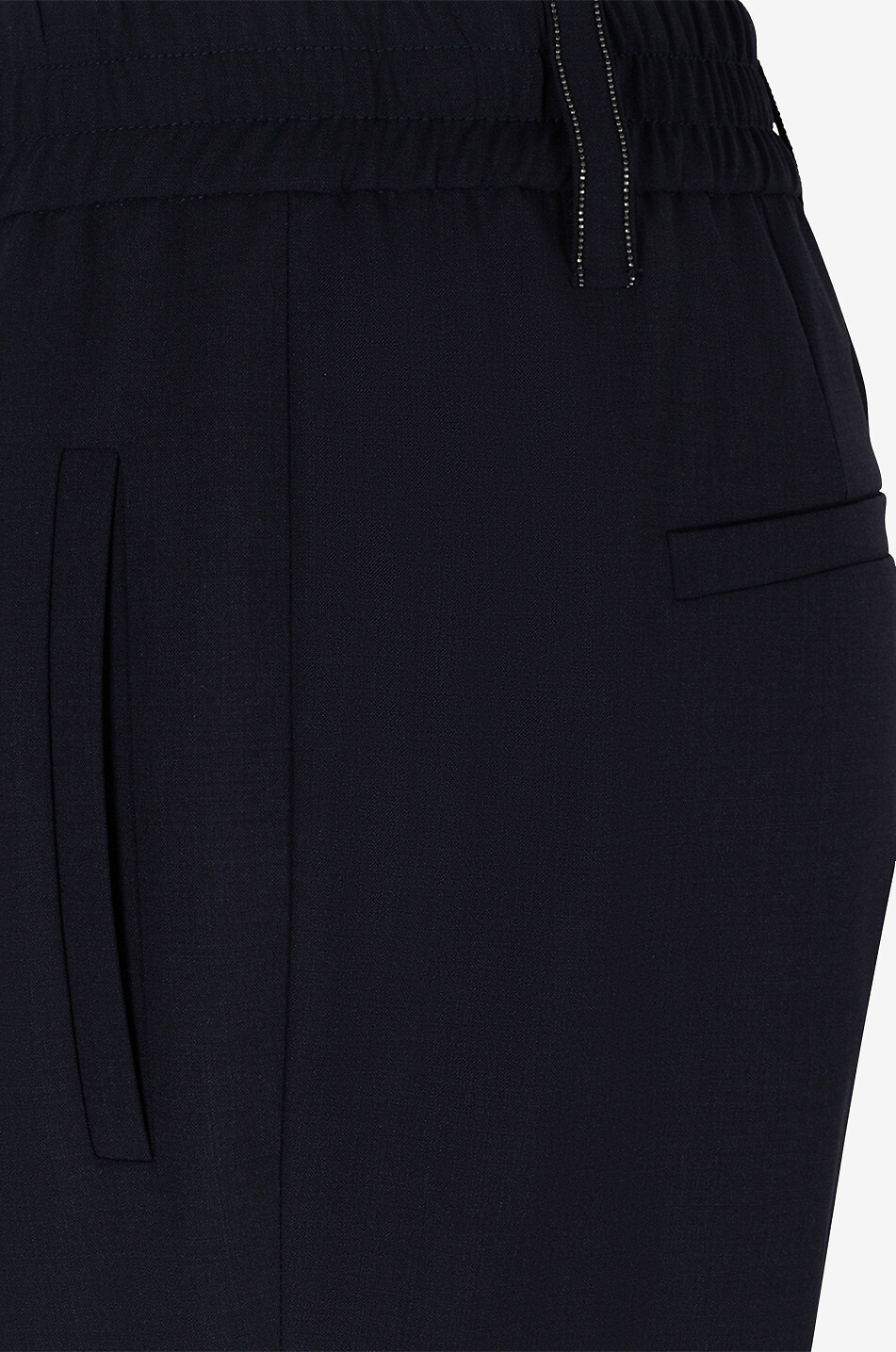 BRUNELLO CUCINELLI Pantalon cigarette baggy en laine Tropical Luxury Femme BLEU FONCE 3