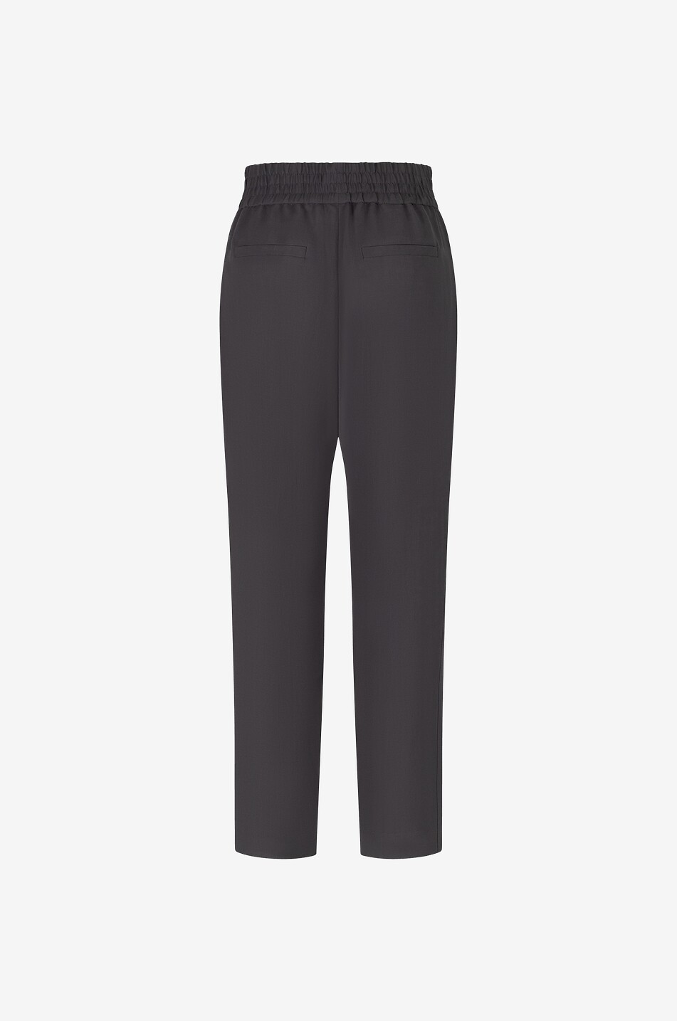 BRUNELLO CUCINELLI Baggy pull-up trousers in viscose and linen twill Women DARK GREY 2