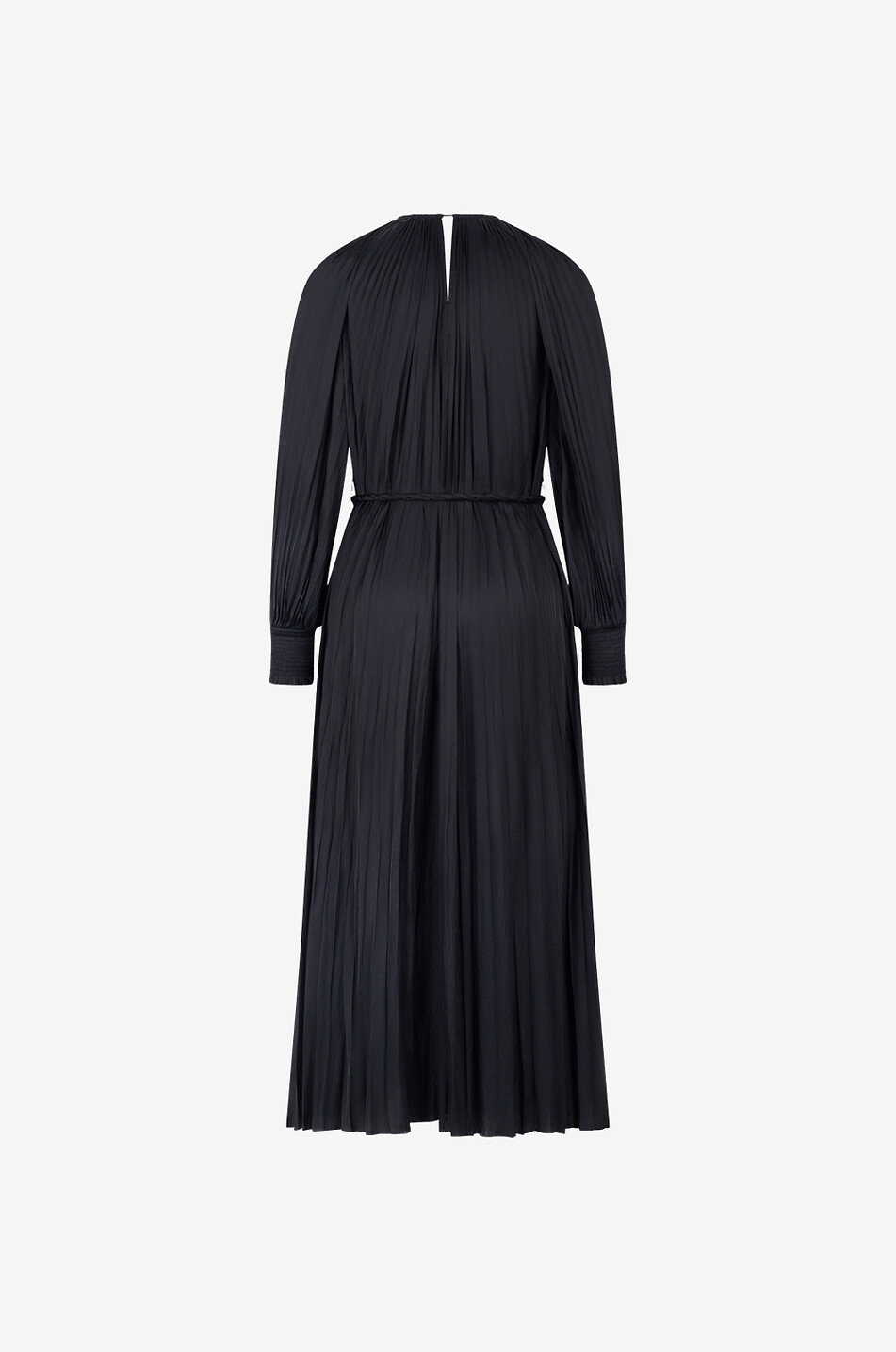 ULLA JOHNSON Zora pleated satin maxi dress Women BLACK 2