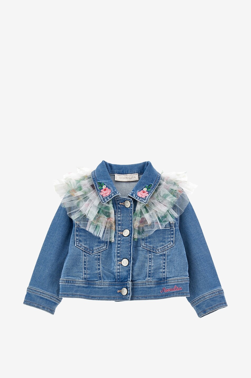 Baby-Denimjacke mit Tüll Stone Bleach