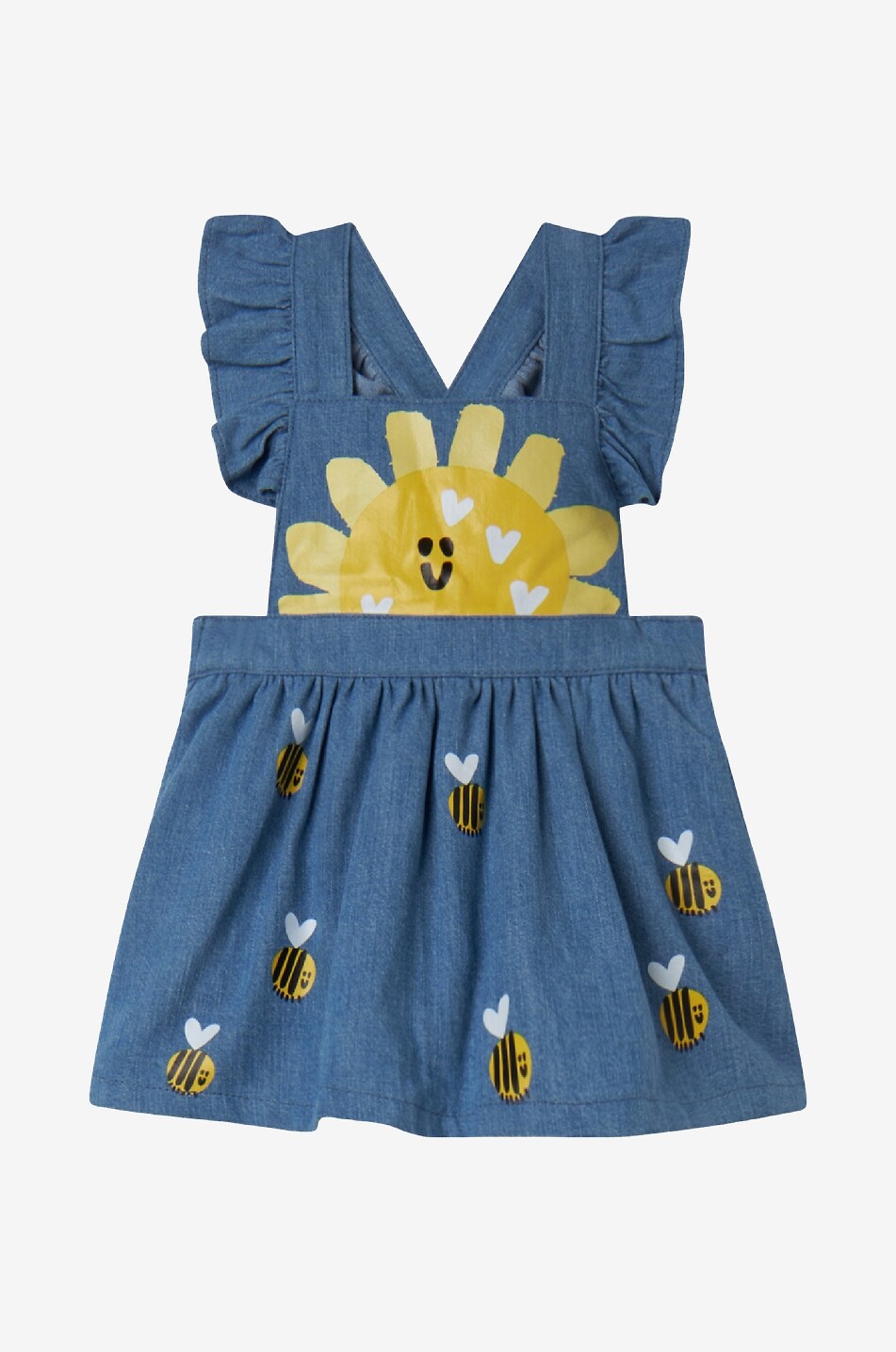 Baby-Latzkleid aus Chambray Bumblebee