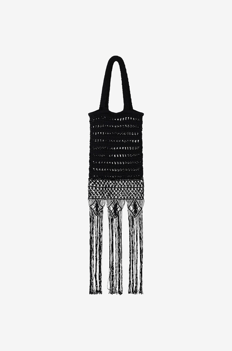 A Love Letter to India fringed crochet tote bag